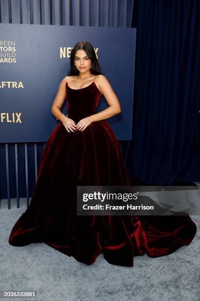 Ariana Greenblatt attends the 30th Annual Screen Actors Guild Awards at Shrine Auditorium and Expo Hall on February 24, 2024 in Los Angeles,...