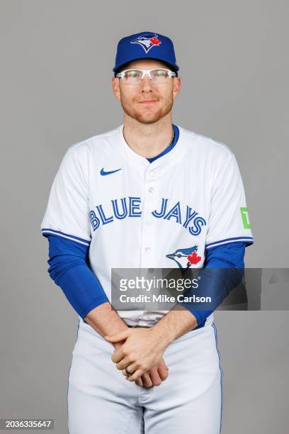 Danny Jansen of the Toronto Blue Jays poses for a photo during the Toronto Blue Jays Photo Day at TD Ballpark on Friday, February 23, 2024 in...