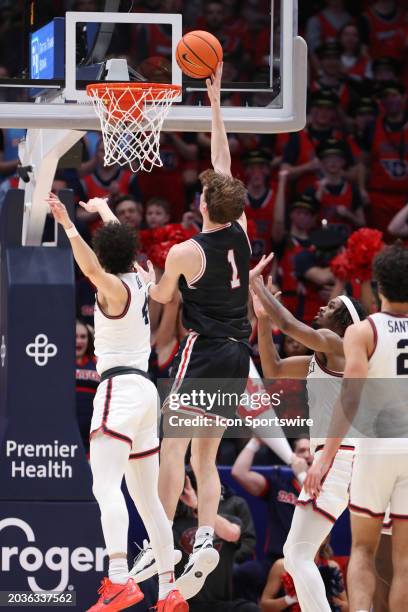 Davidson Wildcats guard Reed Bailey shoots the ball during the game against the Davidson Wildcats and the Dayton Flyers on February 27 at UD Arena in...