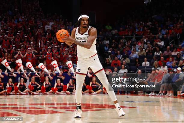 Dayton Flyers forward DaRon Holmes II in action during the game against the Davidson Wildcats and the Dayton Flyers on February 27 at UD Arena in...