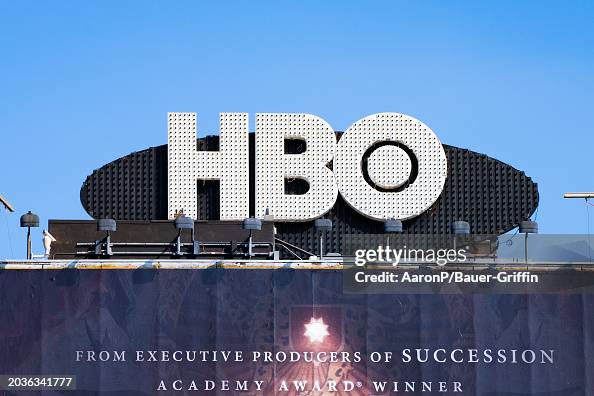General view of the HBO Max skyscraper billboard above the Sunset ...