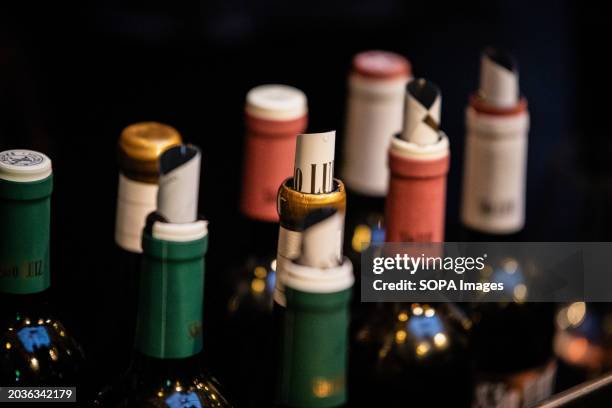 General view of wine bottles during the Essence of Wine event. Essência do Vinho commemorates its 20th-year milestone at the iconic Palácio da Bolsa...