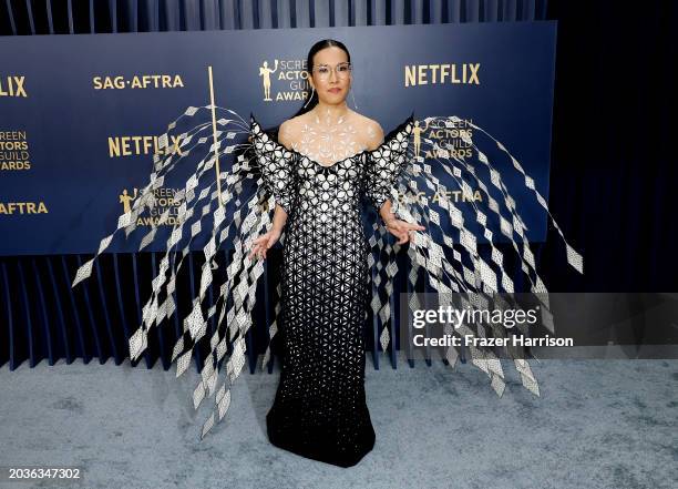 Ali Wong attends the 30th Annual Screen Actors Guild Awards at Shrine Auditorium and Expo Hall on February 24, 2024 in Los Angeles, California.