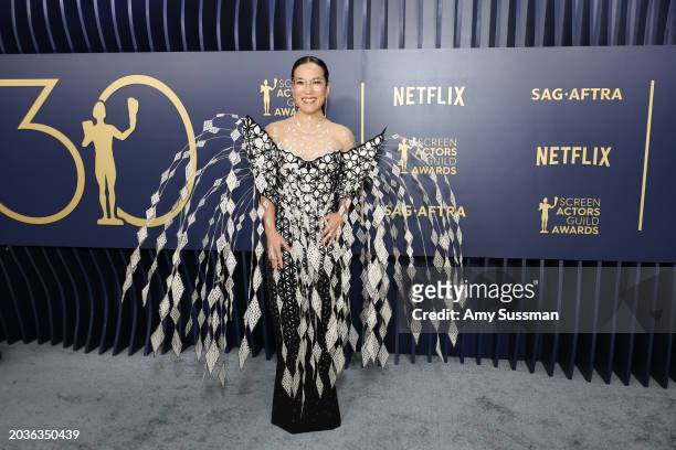 Ali Wong attends the 30th Annual Screen Actors Guild Awards at Shrine Auditorium and Expo Hall on February 24, 2024 in Los Angeles, California.
