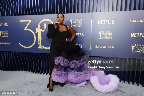 Danielle Brooks attends the 30th Annual Screen Actors Guild Awards at Shrine Auditorium and Expo Hall on February 24, 2024 in Los Angeles, California.