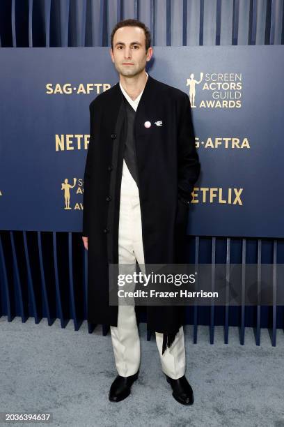 Khalid Abdalla attends the 30th Annual Screen Actors Guild Awards at Shrine Auditorium and Expo Hall on February 24, 2024 in Los Angeles, California.