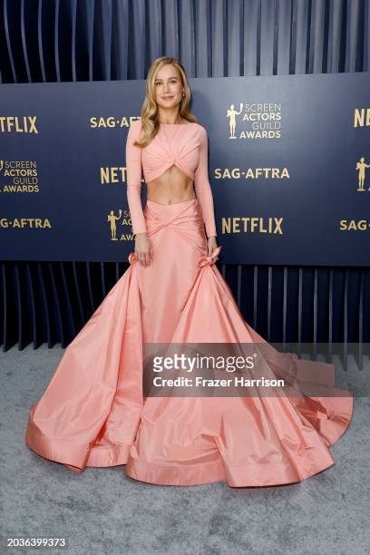 Brie Larson attends the 30th Annual Screen Actors Guild Awards at Shrine Auditorium and Expo Hall on February 24, 2024 in Los Angeles, California.