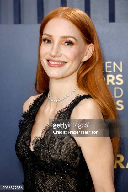 Jessica Chastain attends the 30th Annual Screen Actors Guild Awards at Shrine Auditorium and Expo Hall on February 24, 2024 in Los Angeles,...