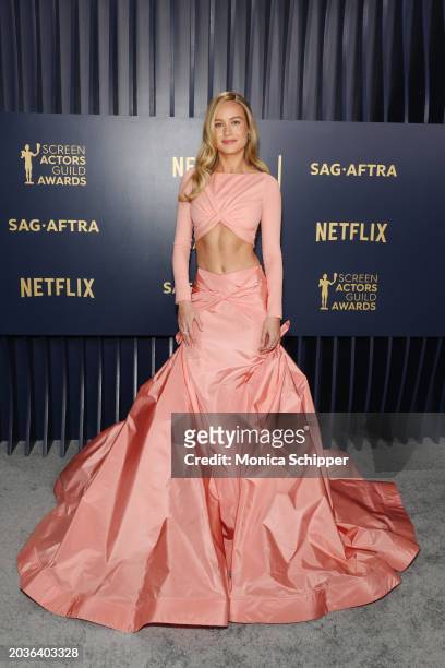 Brie Larson attends the 30th Annual Screen Actors Guild Awards at Shrine Auditorium and Expo Hall on February 24, 2024 in Los Angeles, California.