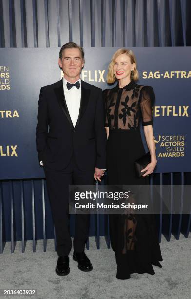 Billy Crudup and Naomi Watts attend the 30th Annual Screen Actors Guild Awards at Shrine Auditorium and Expo Hall on February 24, 2024 in Los...