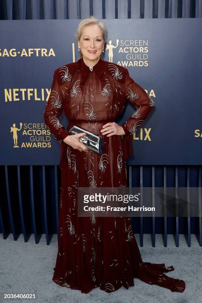Meryl Streep attends the 30th Annual Screen Actors Guild Awards at Shrine Auditorium and Expo Hall on February 24, 2024 in Los Angeles, California.