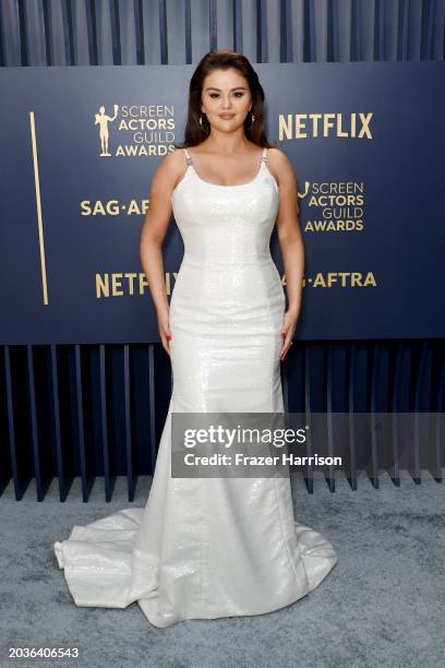 Selena Gomez attends the 30th Annual Screen Actors Guild Awards at Shrine Auditorium and Expo Hall on February 24, 2024 in Los Angeles, California.