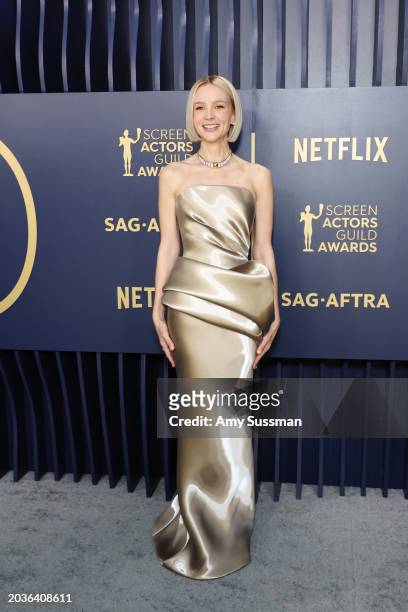 Carey Mulligan attends the 30th Annual Screen Actors Guild Awards at Shrine Auditorium and Expo Hall on February 24, 2024 in Los Angeles, California.