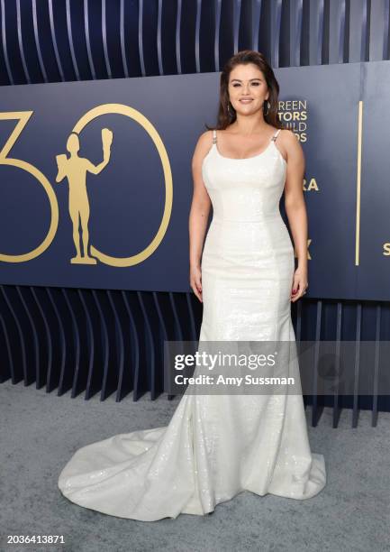 Selena Gomez attends the 30th Annual Screen Actors Guild Awards at Shrine Auditorium and Expo Hall on February 24, 2024 in Los Angeles, California.