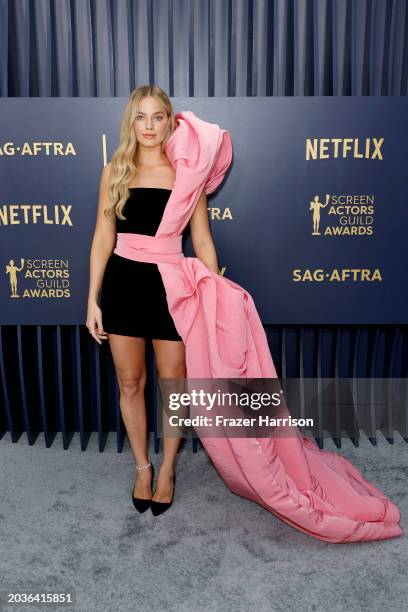 Margot Robbie attends the 30th Annual Screen Actors Guild Awards at Shrine Auditorium and Expo Hall on February 24, 2024 in Los Angeles, California.