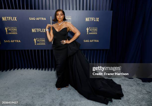 Taraji P. Henson attends the 30th Annual Screen Actors Guild Awards at Shrine Auditorium and Expo Hall on February 24, 2024 in Los Angeles,...