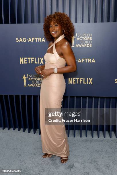 Issa Rae attends the 30th Annual Screen Actors Guild Awards at Shrine Auditorium and Expo Hall on February 24, 2024 in Los Angeles, California.