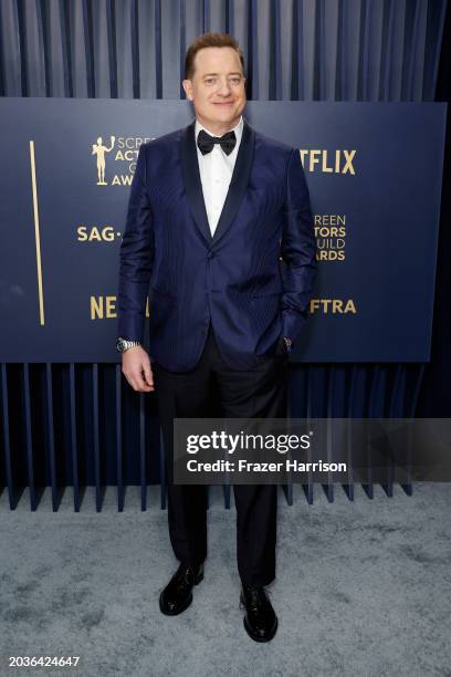 Brendan Fraser attends the 30th Annual Screen Actors Guild Awards at Shrine Auditorium and Expo Hall on February 24, 2024 in Los Angeles, California.