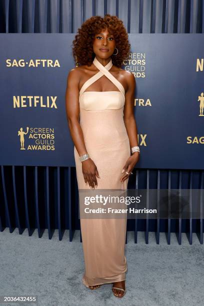 Issa Rae attends the 30th Annual Screen Actors Guild Awards at Shrine Auditorium and Expo Hall on February 24, 2024 in Los Angeles, California.