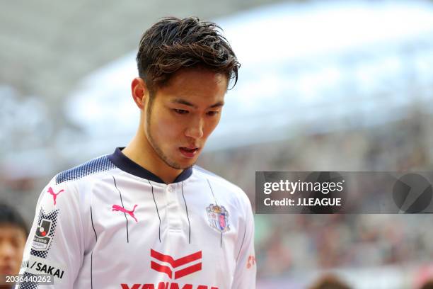 Kenyu Sugimoto of Cerezo Osaka shows dejection after the team's 0-1 defeat in the J.League J1 match between Albirex Niigata and Cerezo Osaka at Denka...