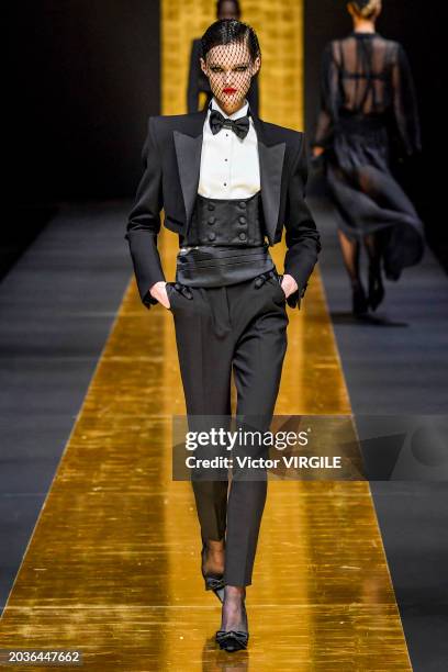 Model walks the runway during the Dolce & Gabbana Ready to Wear Fall/Winter 2024-2025 fashion show as part of the Milan Fashion Week on February 24,...