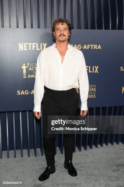 Pedro Pascal attends the 30th Annual Screen Actors Guild Awards at Shrine Auditorium and Expo Hall on February 24, 2024 in Los Angeles, California.