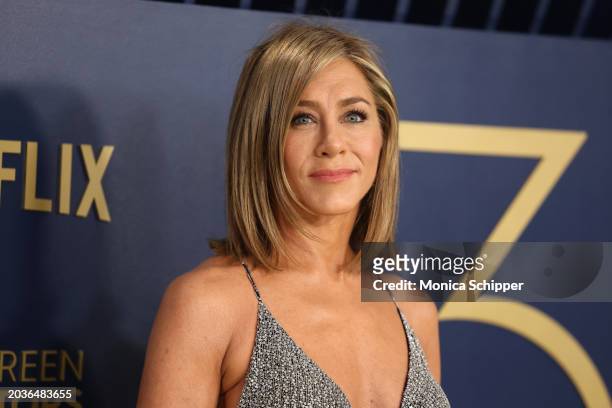 Jennifer Aniston attends the 30th Annual Screen Actors Guild Awards at Shrine Auditorium and Expo Hall on February 24, 2024 in Los Angeles,...
