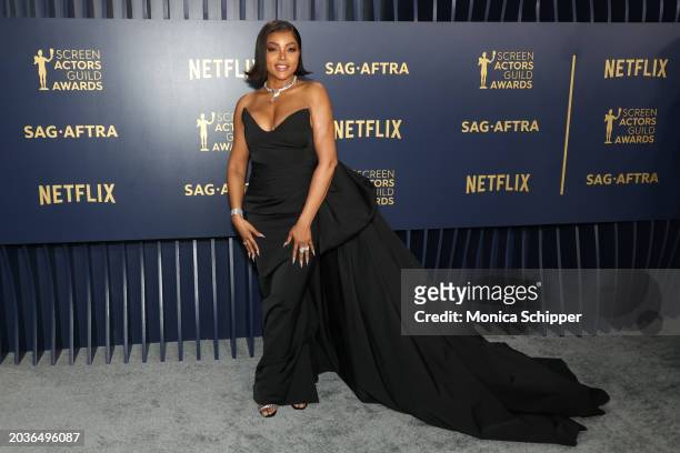 Taraji P. Henson attends the 30th Annual Screen Actors Guild Awards at Shrine Auditorium and Expo Hall on February 24, 2024 in Los Angeles,...
