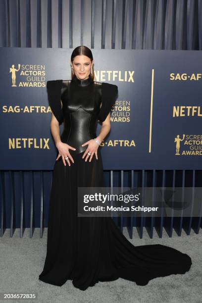 Louisa Jacobson attends the 30th Annual Screen Actors Guild Awards at Shrine Auditorium and Expo Hall on February 24, 2024 in Los Angeles, California.