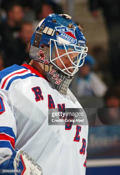 Jussi Markkanen of the New York Rangers skates against the Toronto Maple Leafs during NHL game action on December 2, 2003 at Air Canada Centre in...