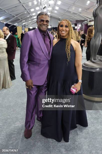 Keith David and Dionne Lea Williams attend the 30th Annual Screen Actors Guild Awards at Shrine Auditorium and Expo Hall on February 24, 2024 in Los...