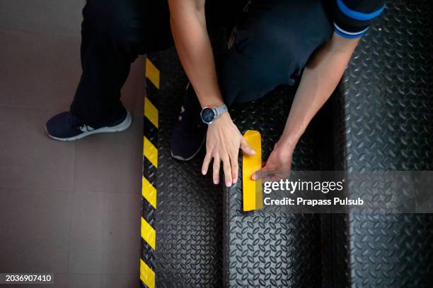 anti-slip floor tape - pedestrian crash stock pictures, royalty-free photos & images