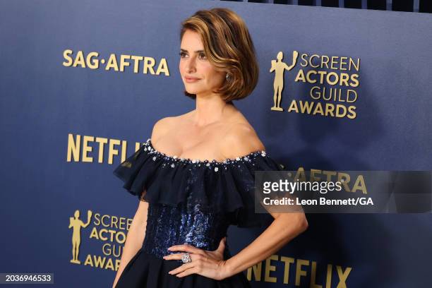 Penelope Cruz attends 30th Annual Screen Actors Guild Awards - Arrivals at Shrine Auditorium and Expo Hall on February 24, 2024 in Los Angeles,...