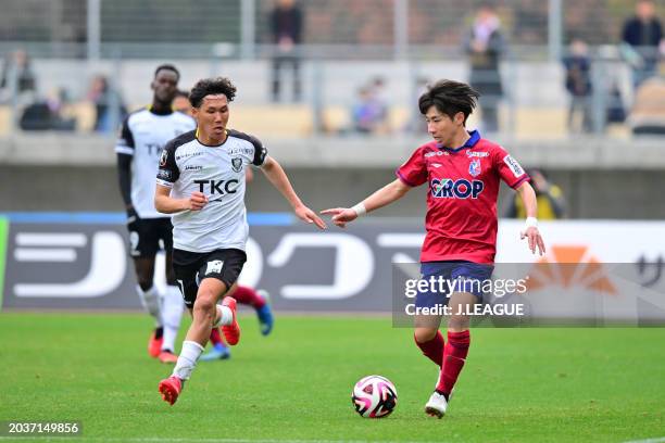 Ryotaro ISHIDA of Tochigi SC during the J.LEAGUE MEIJI YASUDA J2 1st Sec. Match between Fagiano Okayama and Tochigi SC at CITY LIGHT STADIUM on...