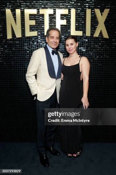 Tony Shalhoub and Sophie Shalhoub attend the 2024 Netflix SAG Celebration at Chateau Marmont on February 24, 2024 in Los Angeles, California.