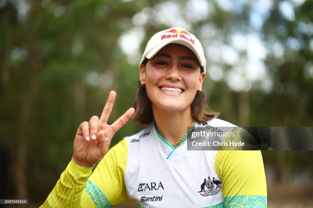 Saya Sakakibara of Australia poses during the 2025 BMX Racing World