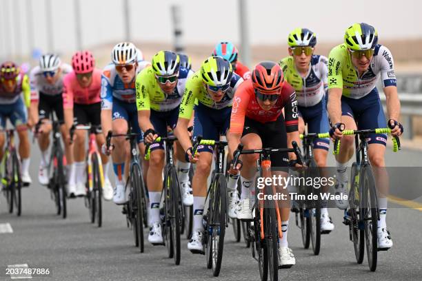 Andrew August of The United States and Team INEOS Grenadiers and Gijs Van Hoecke of Belgium and Team Intermarche-Wanty compete during the 6th UAE...