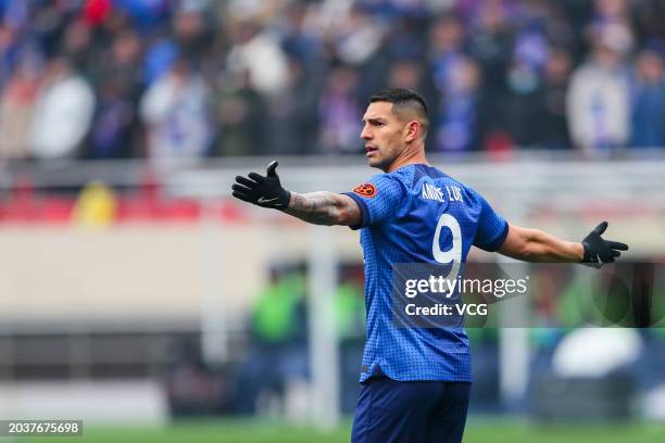 Andre Luis of Shanghai Shenhua in action during the 2024 Chinese Football Association Super Cup between Shanghai Port and Shanghai Shenhua at Hongkou...