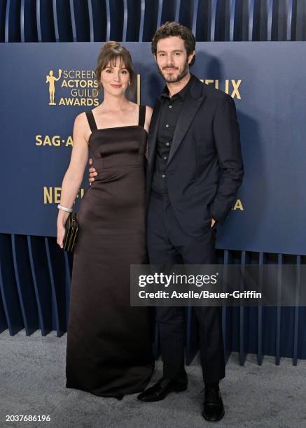 Leighton Meester and Adam Brody attend the 30th Annual Screen Actors Guild Awards at Shrine Auditorium and Expo Hall on February 24, 2024 in Los...