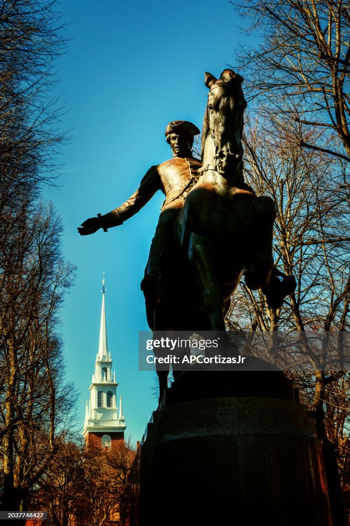 Paul Revere Statue - Old North Church - North End - Boston Massachusetts