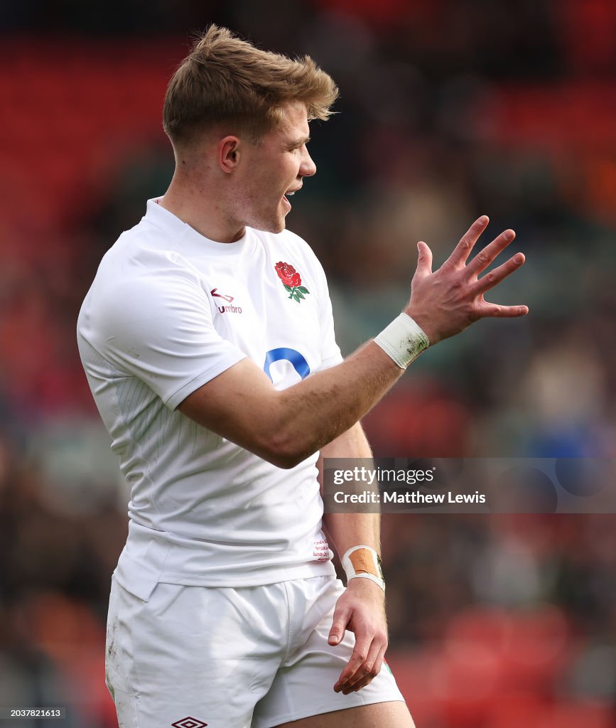 Akinson Rugby Charlie Atkinson of England pictured during the rugby international ...