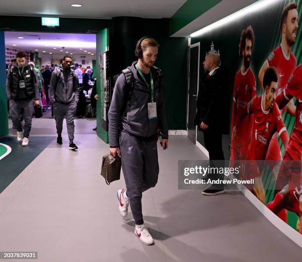 Caoimhin Kelleher of Liverpool during the Carabao Cup Semi Final Second Leg match between Chelsea and Liverpool at Wembley Stadium on February 25,...