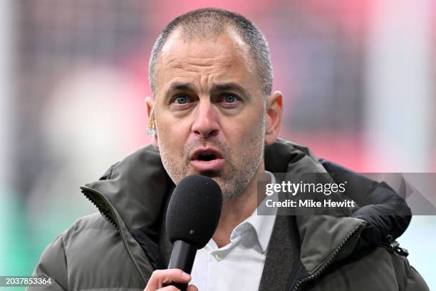 Former Chelsea Player, Joe Cole presents prior to the Carabao Cup Final match between Chelsea and Liverpool at Wembley Stadium on February 25, 2024...