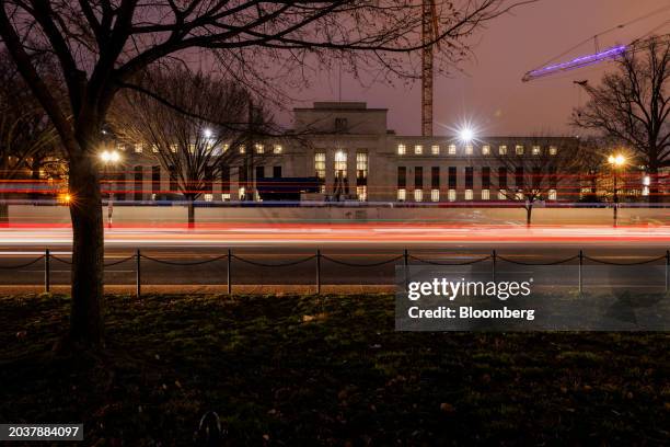 The Marriner S. Eccles Federal Reserve building in Washington, DC, US, on Tuesday, Feb. 27, 2024. With price pressures easing and the economy still...