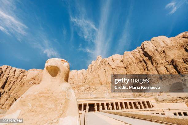 mortuary temple of hatshepsut in luxor, egypt. - sand sculpture stock pictures, royalty-free photos & images