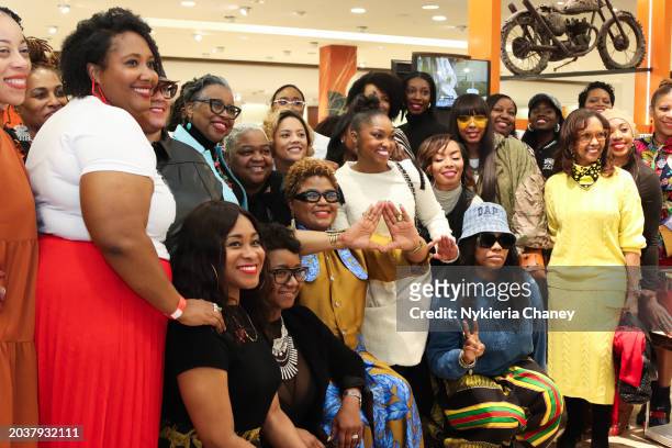 Members of Delta Sigma Theta Sorority, Inc. Attend Neiman Marcus Black History Month Panel at Neiman Marcus Lenox Square on February 22, 2024 in...