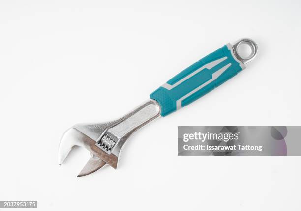 adjustable wrench isolated on white background - plumber stock pictures, royalty-free photos & images