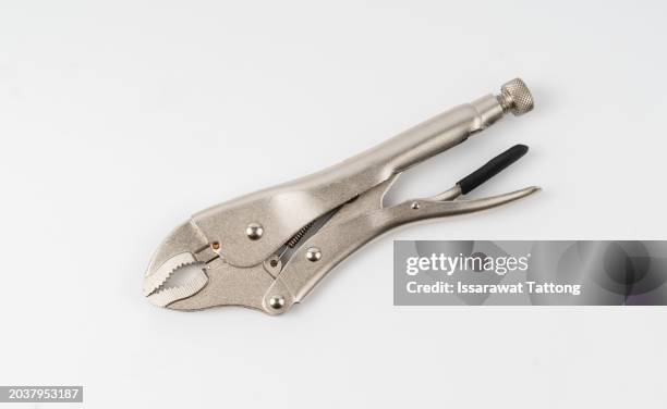 locking pliers isolated on a white background - alicate bloqueador imagens e fotografias de stock