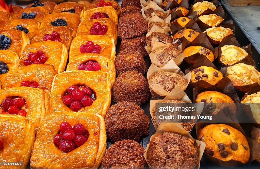 Fruit Danish and Muffins Display