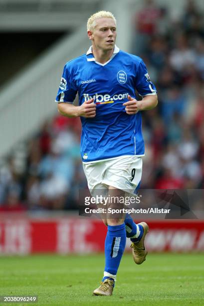 Mikael Forssell of Birmingham City running during the Premier League match between Middlesbrough and Birmingham City at Riverside Stadium on...